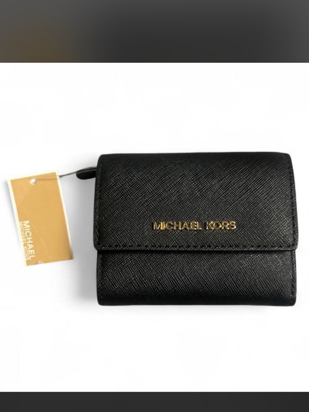 NWT Michael Kors Black Wallet With Gold tone hardware.